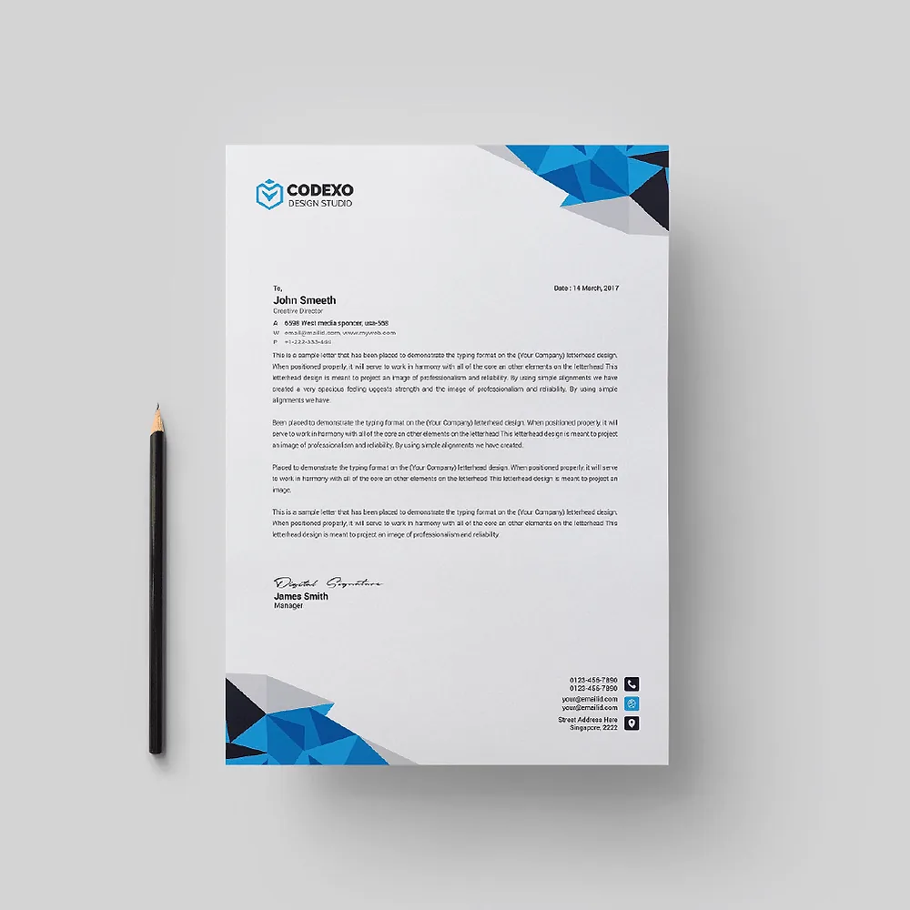Custom printed company letterhead with logo and contact details – Rocklink Brands Kenya